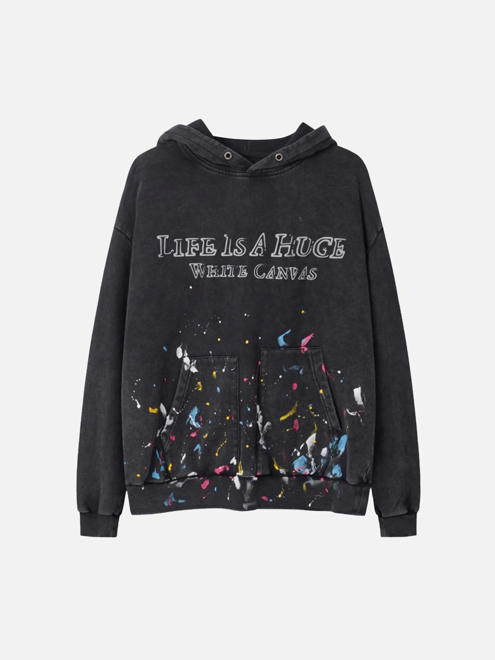 Concert Outfit Washed Paint Splash Hoodie