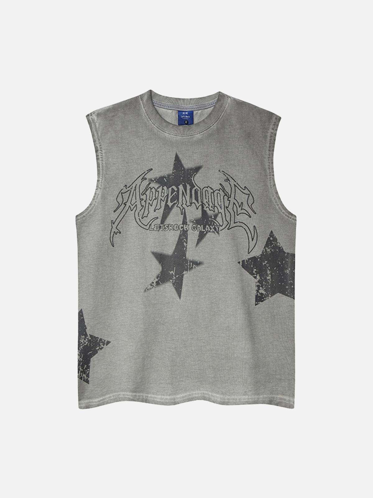 Concert Outfit Washed Star Print Vest
