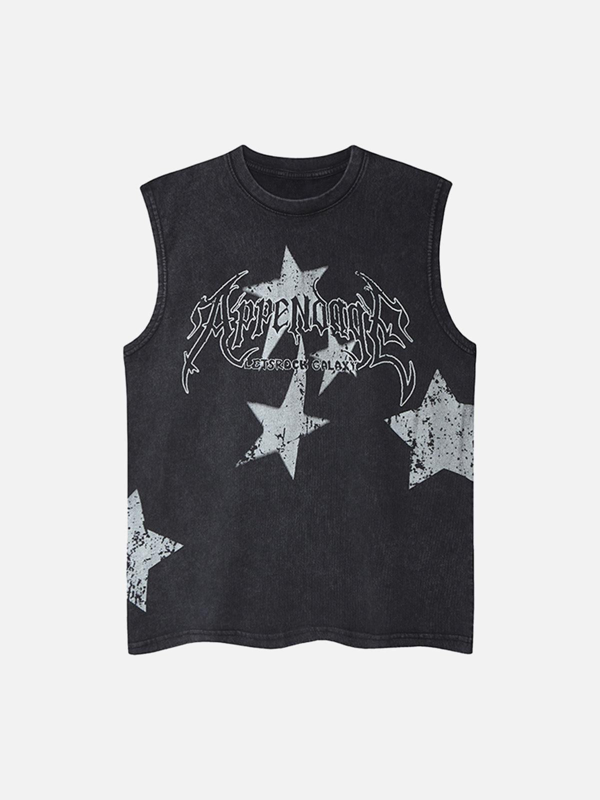Concert Outfit Washed Star Print Vest