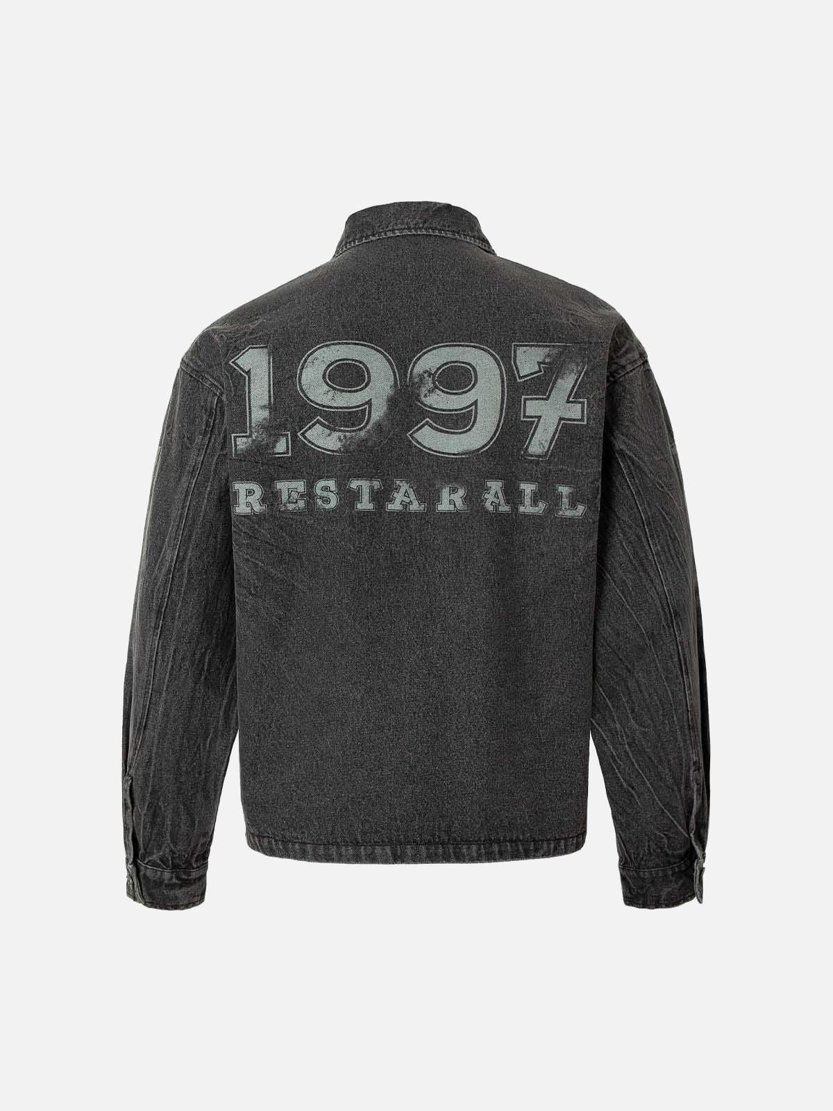 Concert Outfit Wasteland Embroidered Print Rivet Denim Jacket