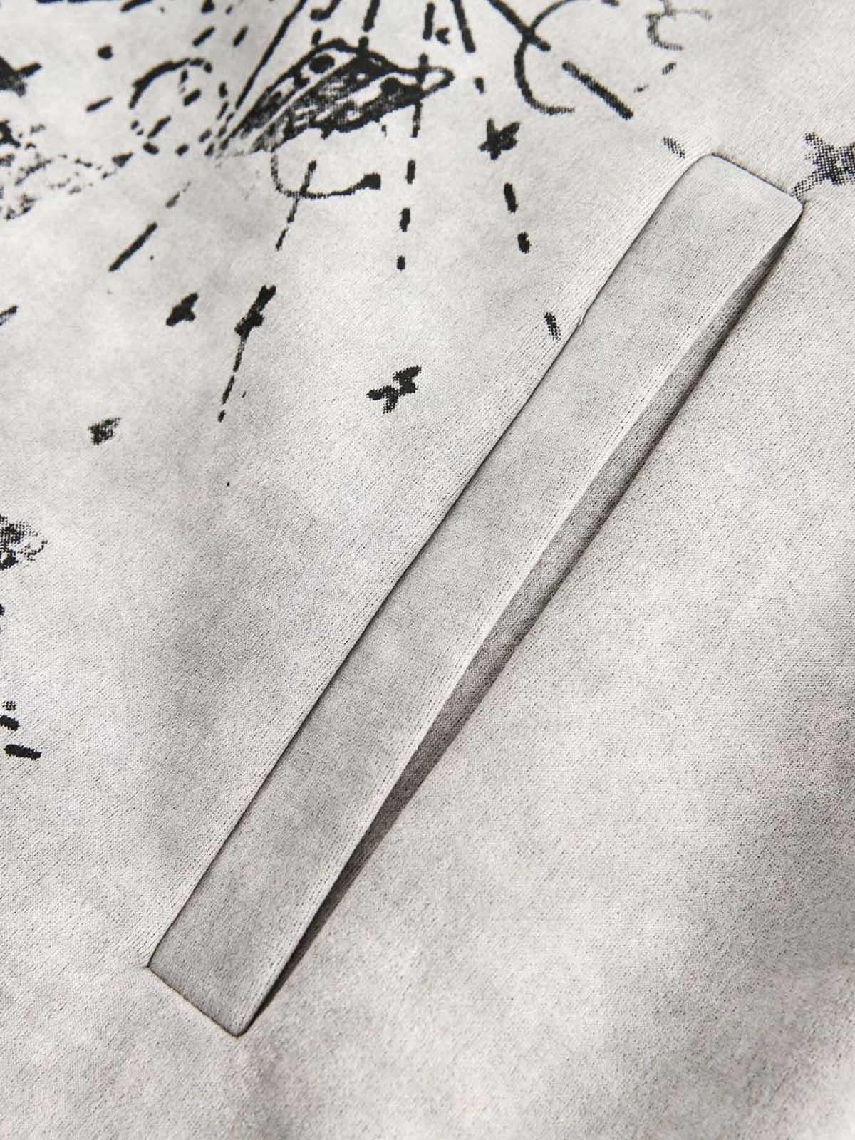 Concert Outfit Wasteland Patchwork Graffiti Zip Up Jacket Concert Outfit Wasteland Patchwork Graffiti Zip Up Jacket