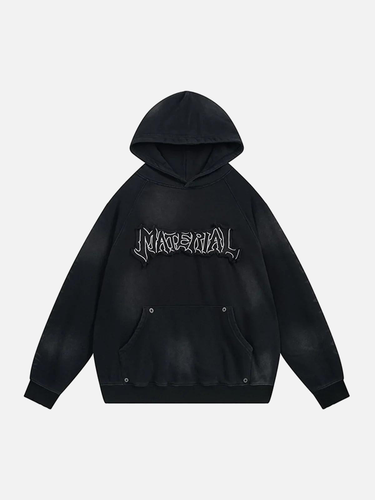 Concert Outfit Wasteland Washed Patched Embroidered Hoodie