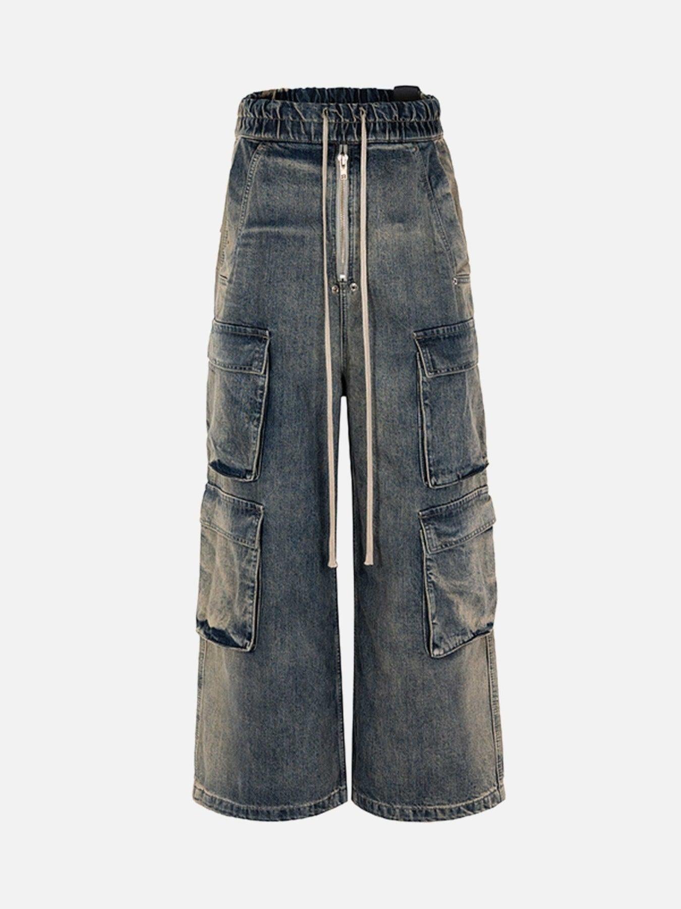 Concert Outfit Wide Leg Multi-Pocket Straight Leg Loose Jeans