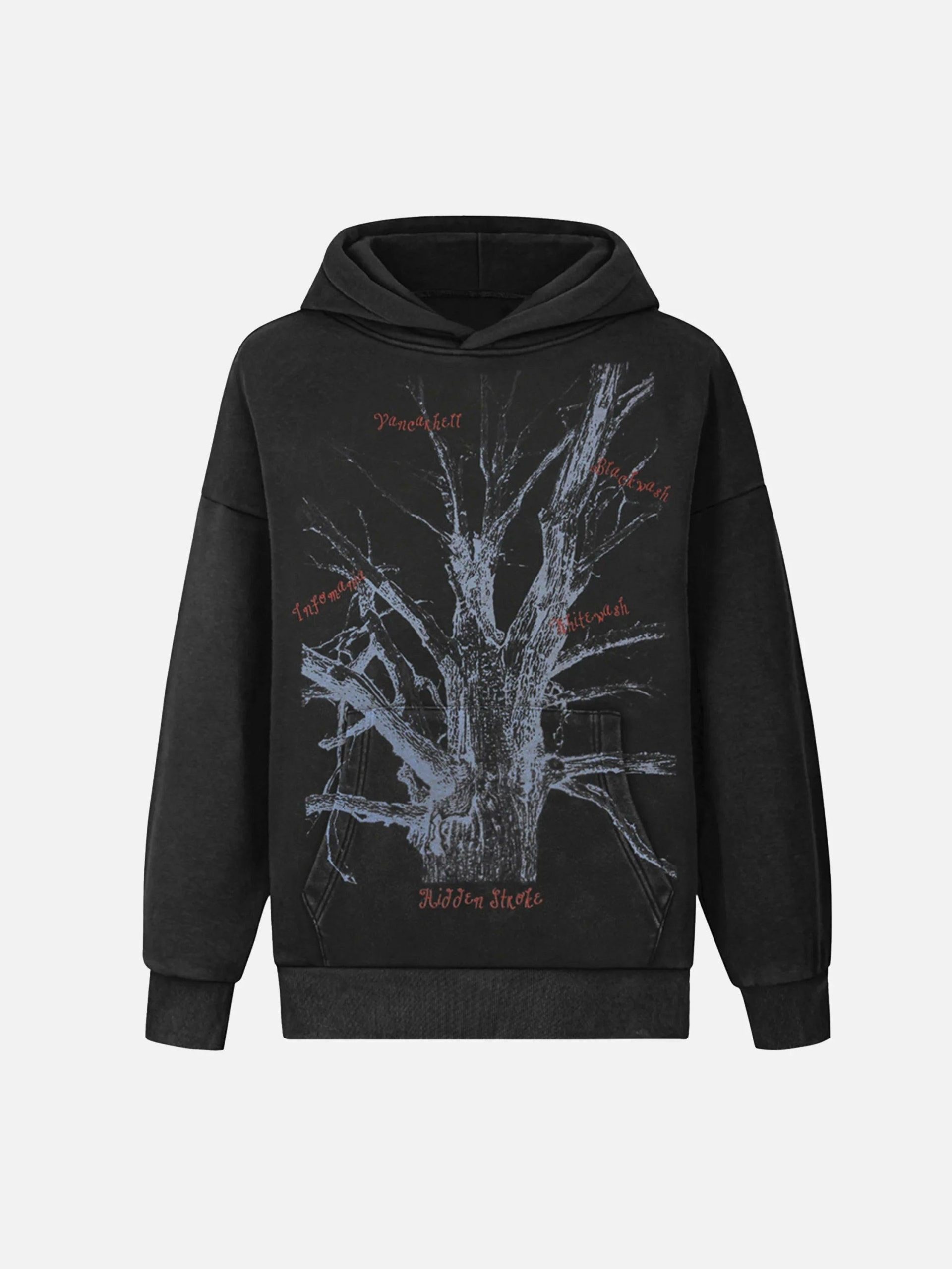 Concert Outfit Withered Branch Print Hoodie