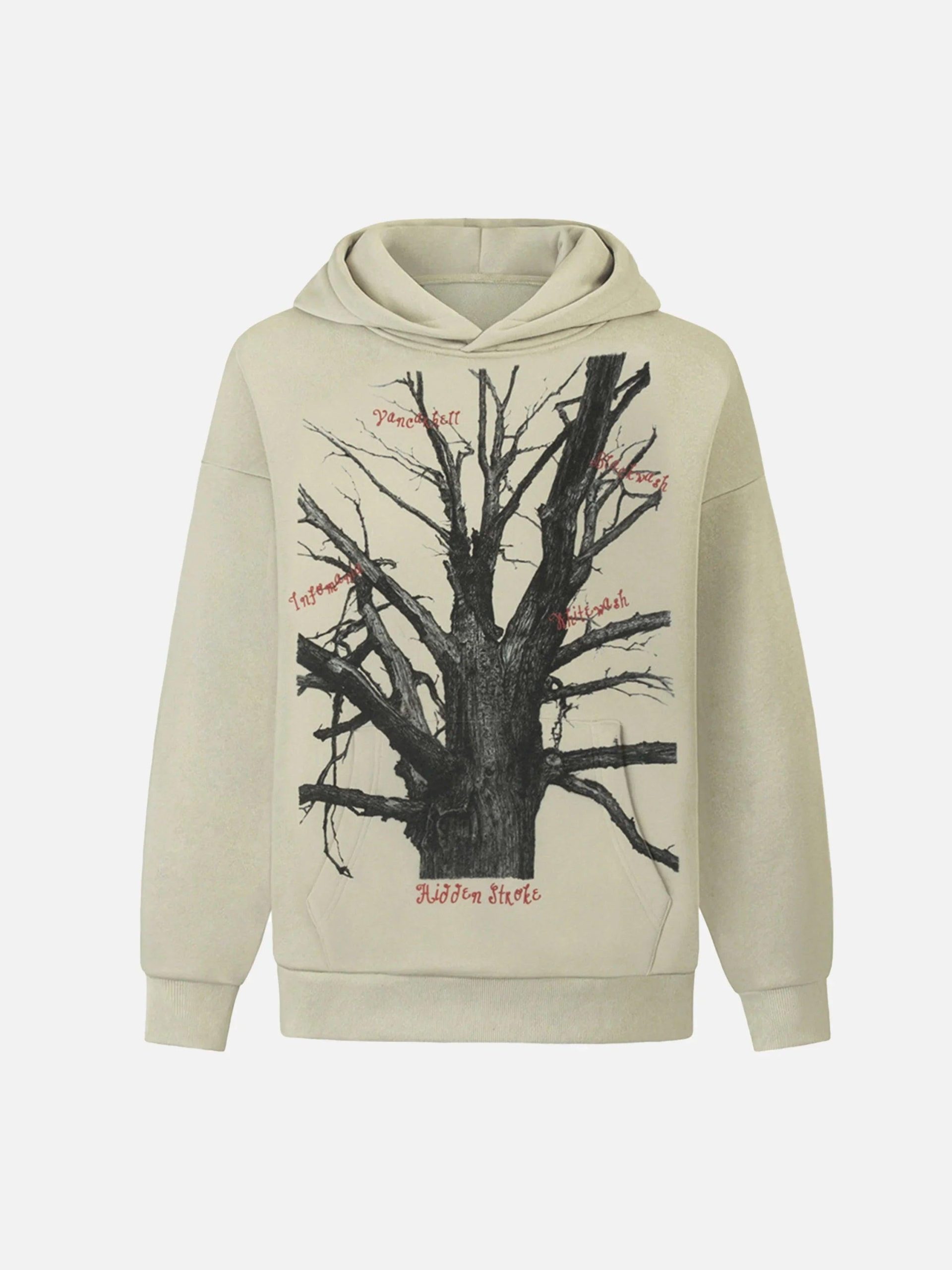 Concert Outfit Withered Branch Print Hoodie