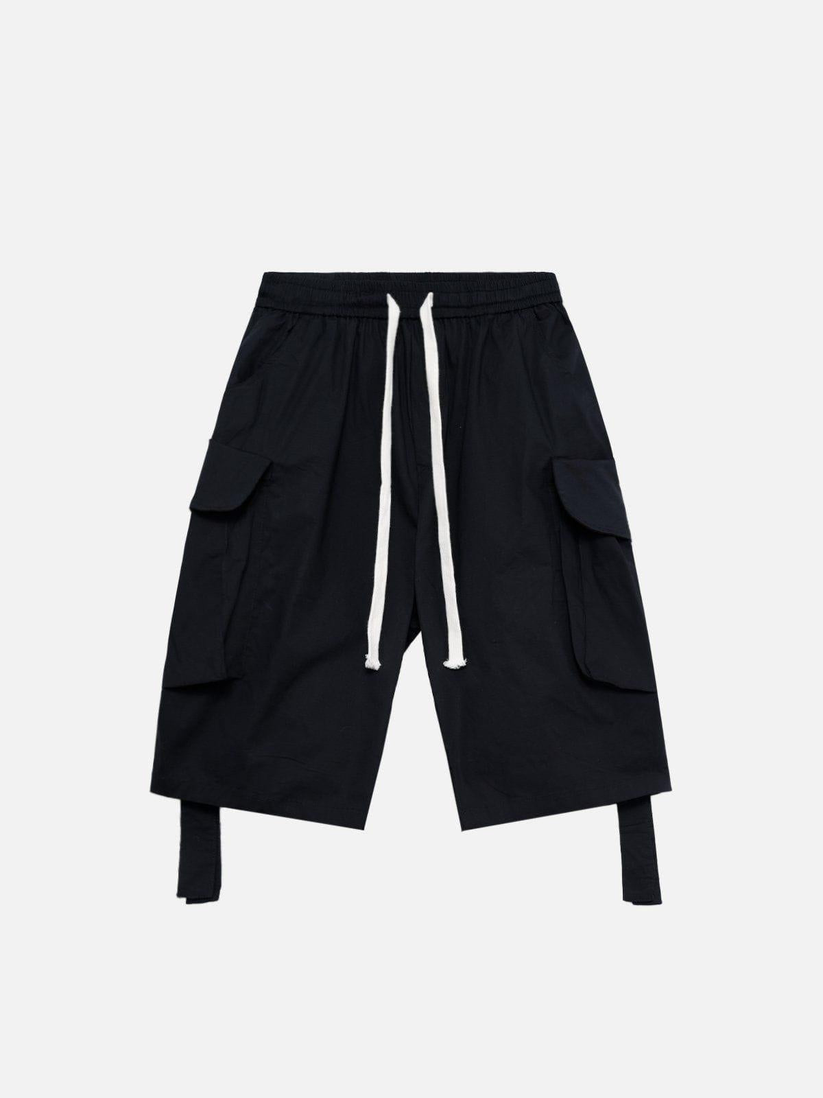 Concert Outfit Woven Ribbon Big Pocket Short