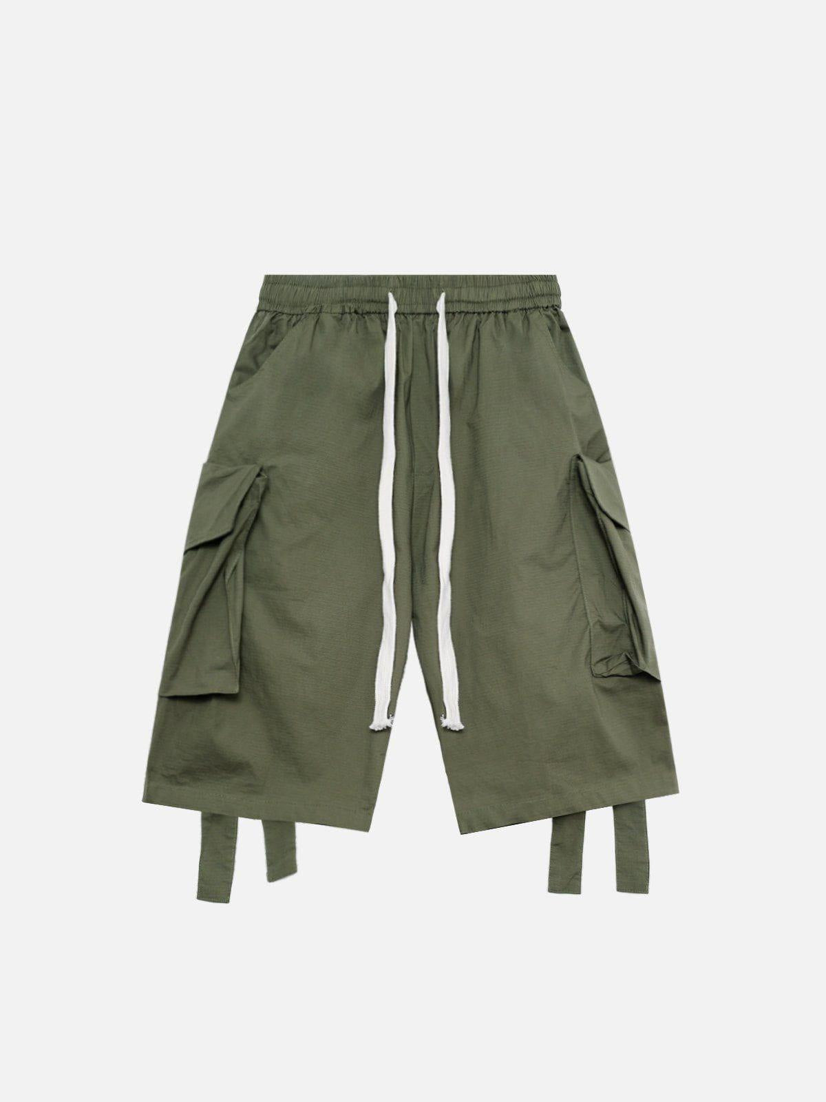 Concert Outfit Woven Ribbon Big Pocket Short