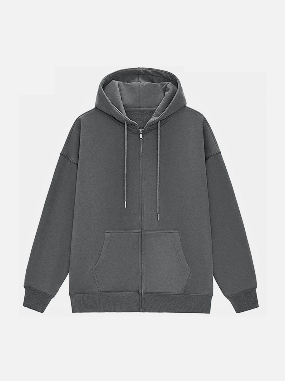 Concert Outfit ZIP UP Solid Color Hoodie