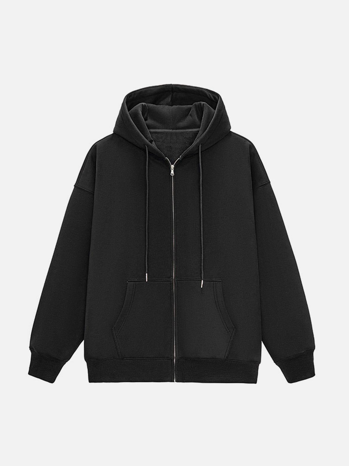 Concert Outfit ZIP UP Solid Color Hoodie