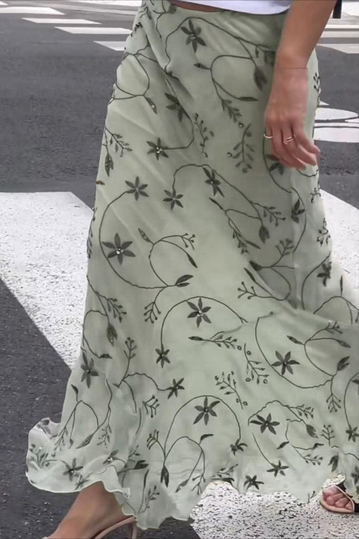 Core S Must- Haves, Knit Floral Print Slim Midi Skirt - Ski - Skirt Outfits