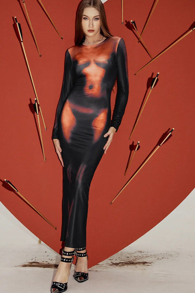 3d Body Print Long Sleeve Maxi Dress: Stylish Outfit Ideas You’ll Love
