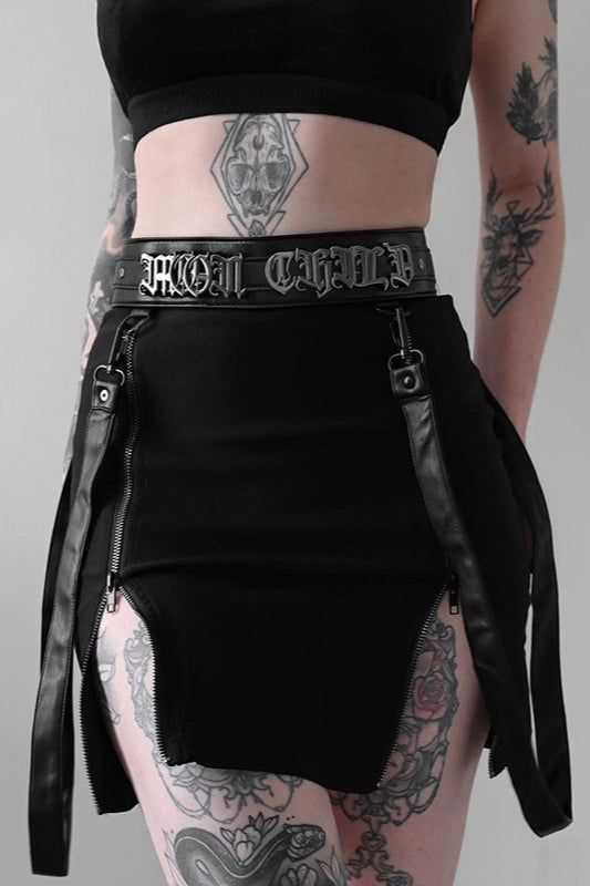 Core S Outfit Ideas, Double Zipper Gothic Split Skirt - Outfit Ideas