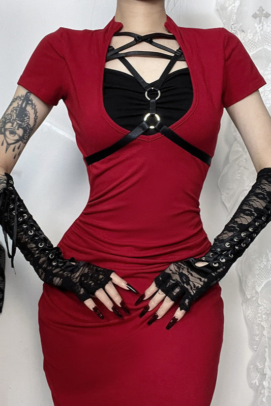 Core S Outfits, Deep V Tie Bodycon Maxi Dress - Outfit Ideas - Outfit Ideas