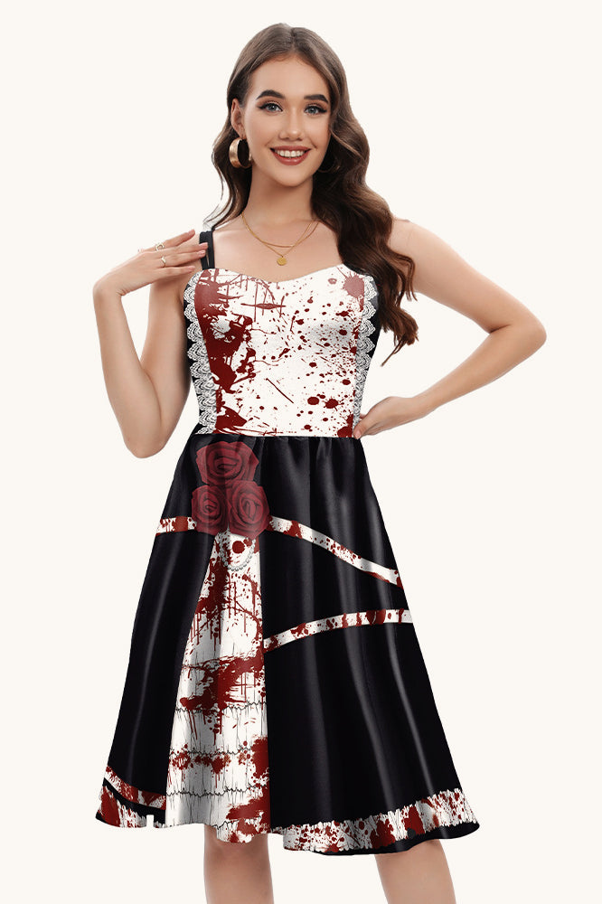 Winter, Halloween Bloodstain Print Cami Maxi Dr - Vampire Costume Aesthetic