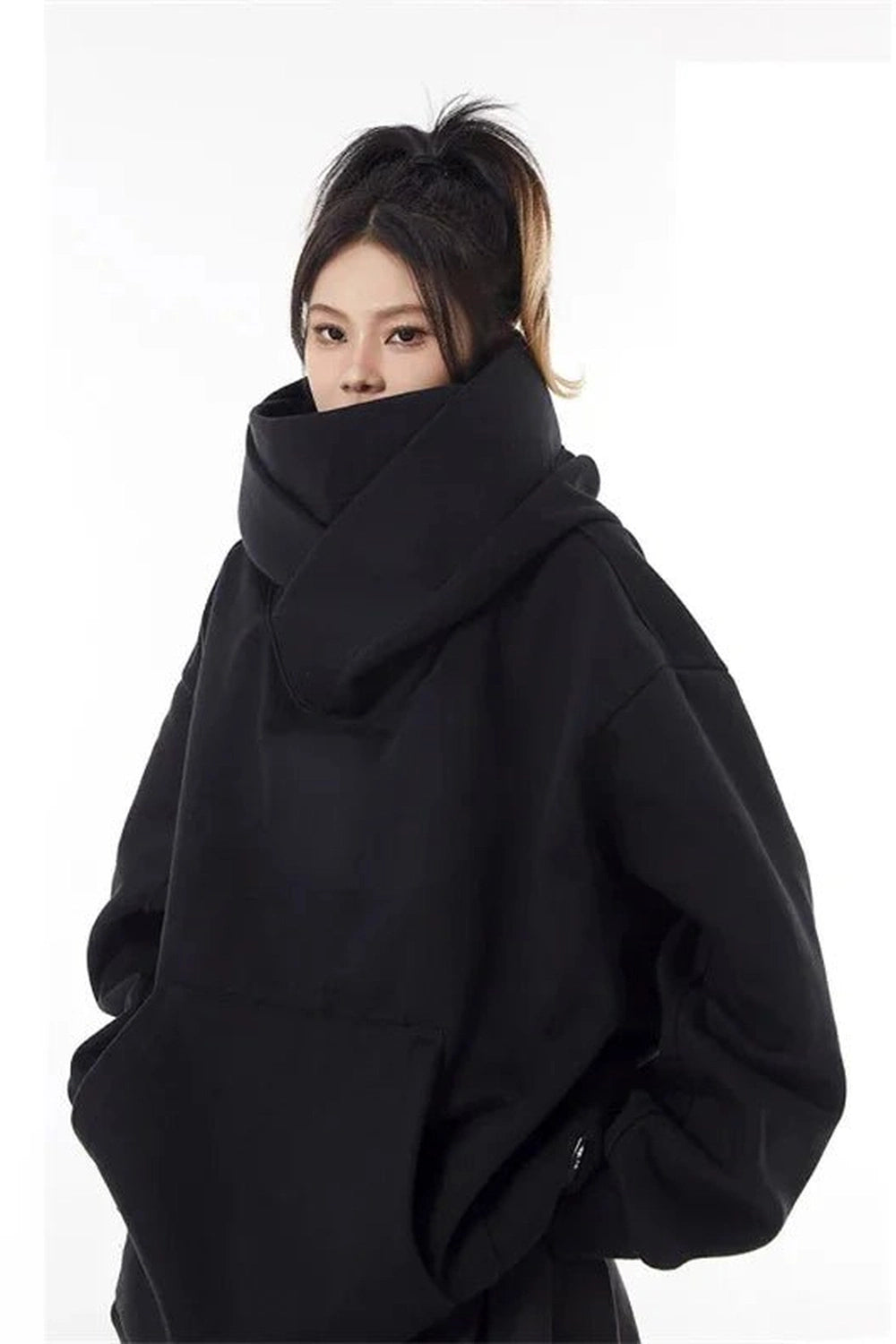 New Style Trends - Acubi Oversized Futuristic Hooded Sweatshirt - Outfit Ideas