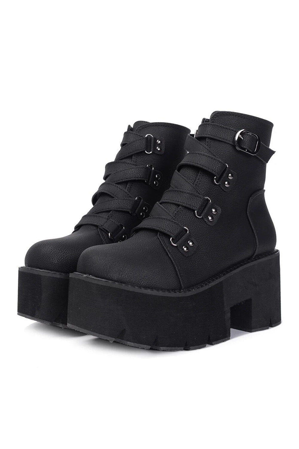 New Style Trends - Alt Black Gothic Chunky Boots - Outfit Ideas