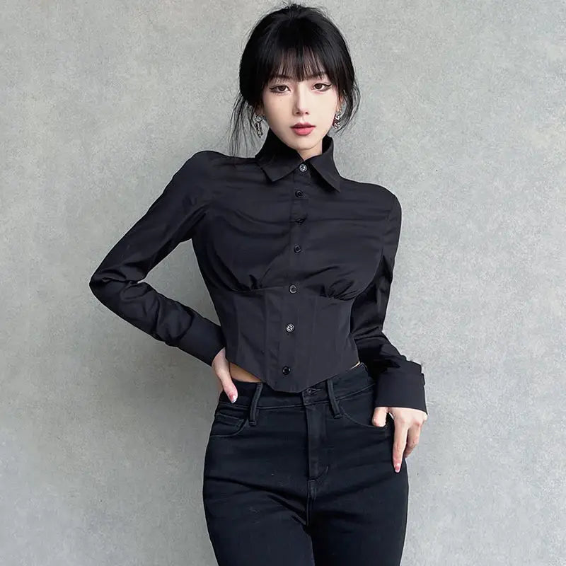 New Style Trends - Alt Corset Button-Up Blouse - Outfit Ideas