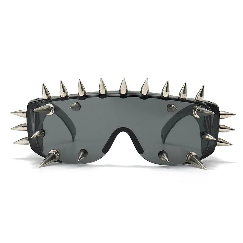 New Style Trends - Alt Edgy Spiked Chaos Shield Sunglasses - Outfit Ideas