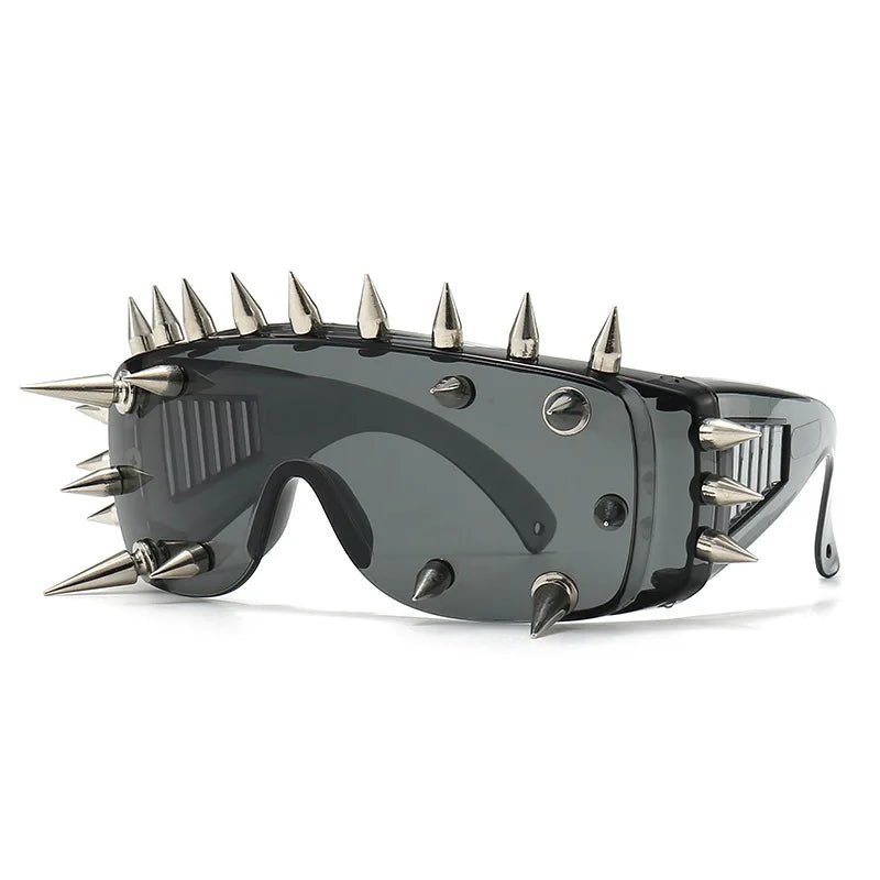 New Style Trends - Alt Edgy Spiked Chaos Shield Sunglasses - Outfit Ideas
