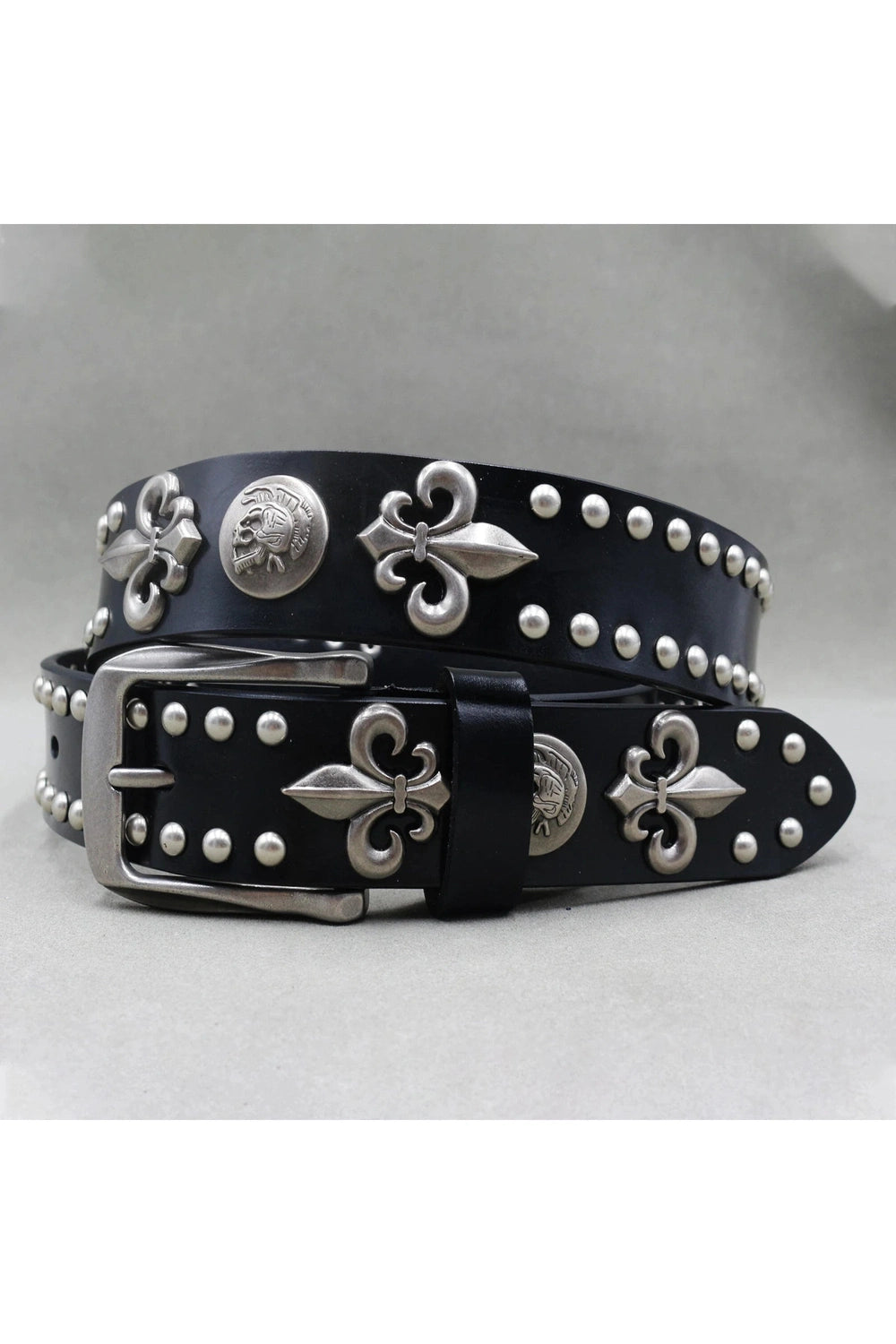 New Style Trends - Alt Fleur-de-Lis Studded Gothic Belt - Outfit Ideas