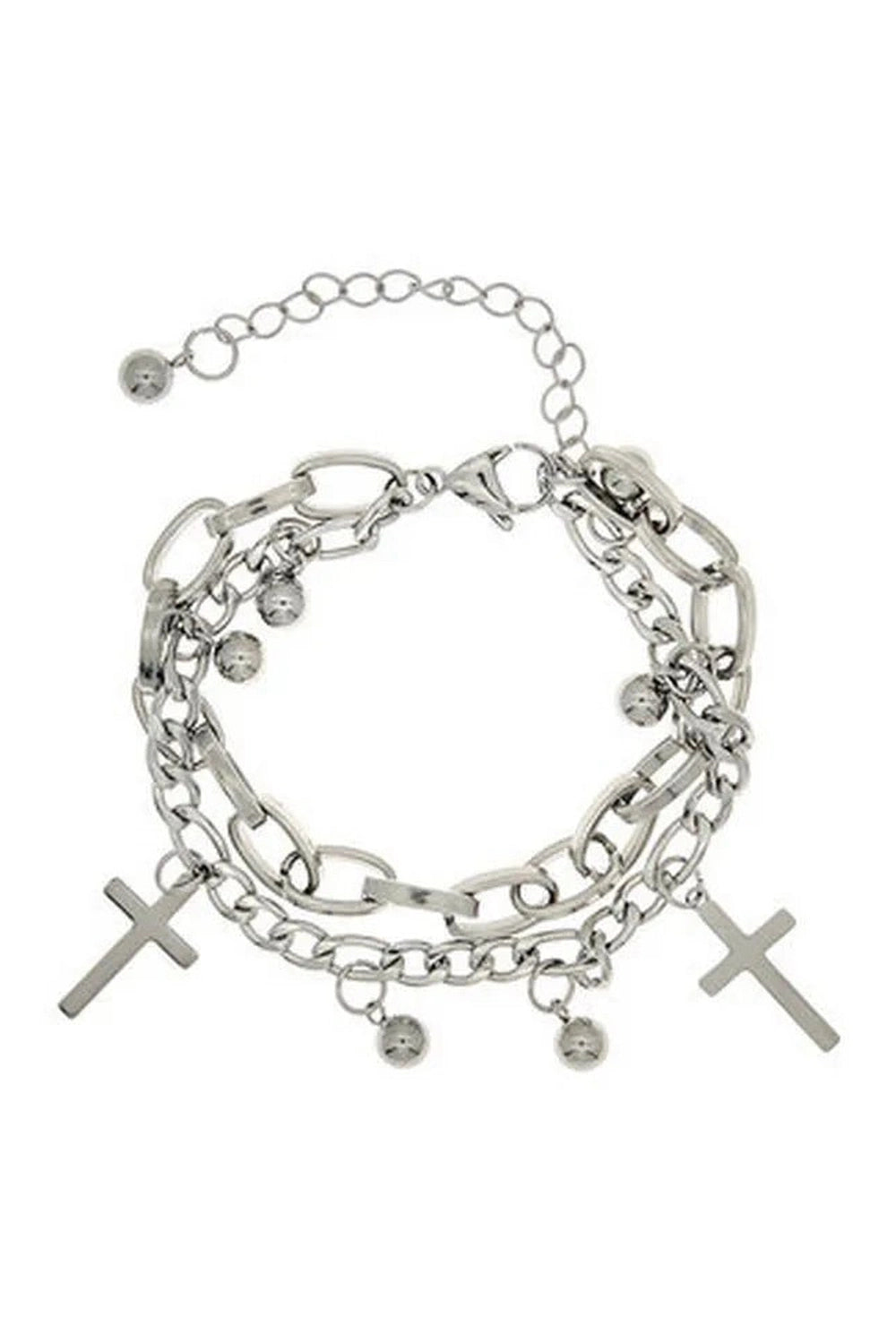 New Style Trends - Alt Gothic Cross Charm Layered Bracelet - Outfit Ideas