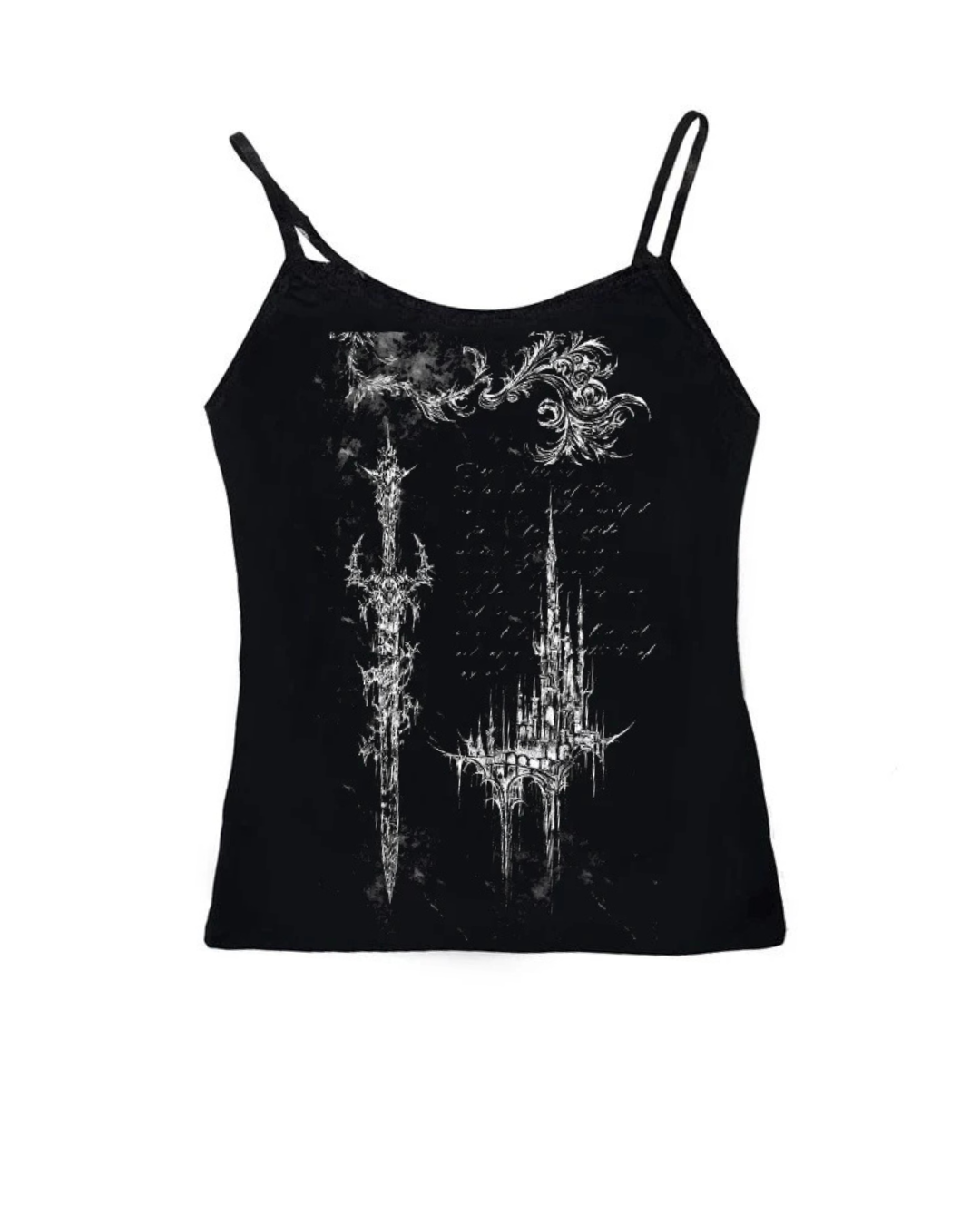 New Style Trends - Alt Gothic Ruins Spaghetti Top - Outfit Ideas