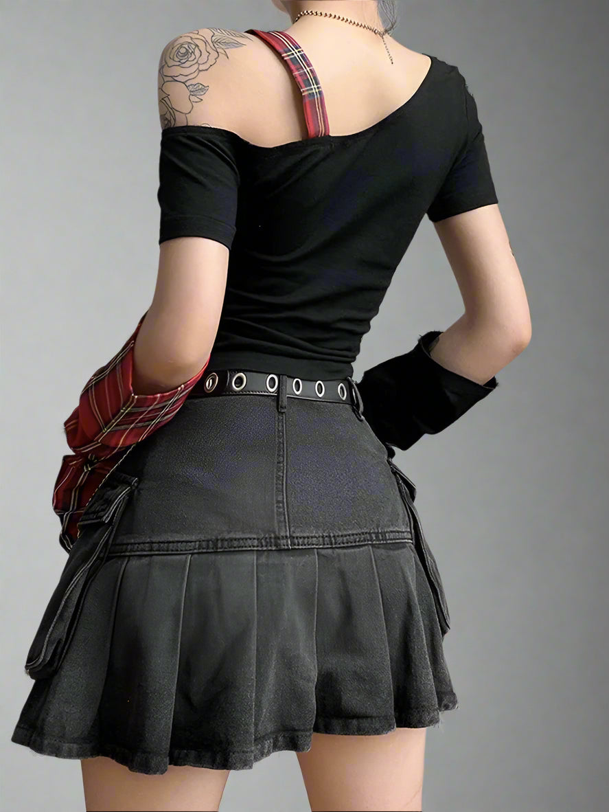 New Style Trends - Alt Punk Plaid Star Crop Top - Outfit Ideas