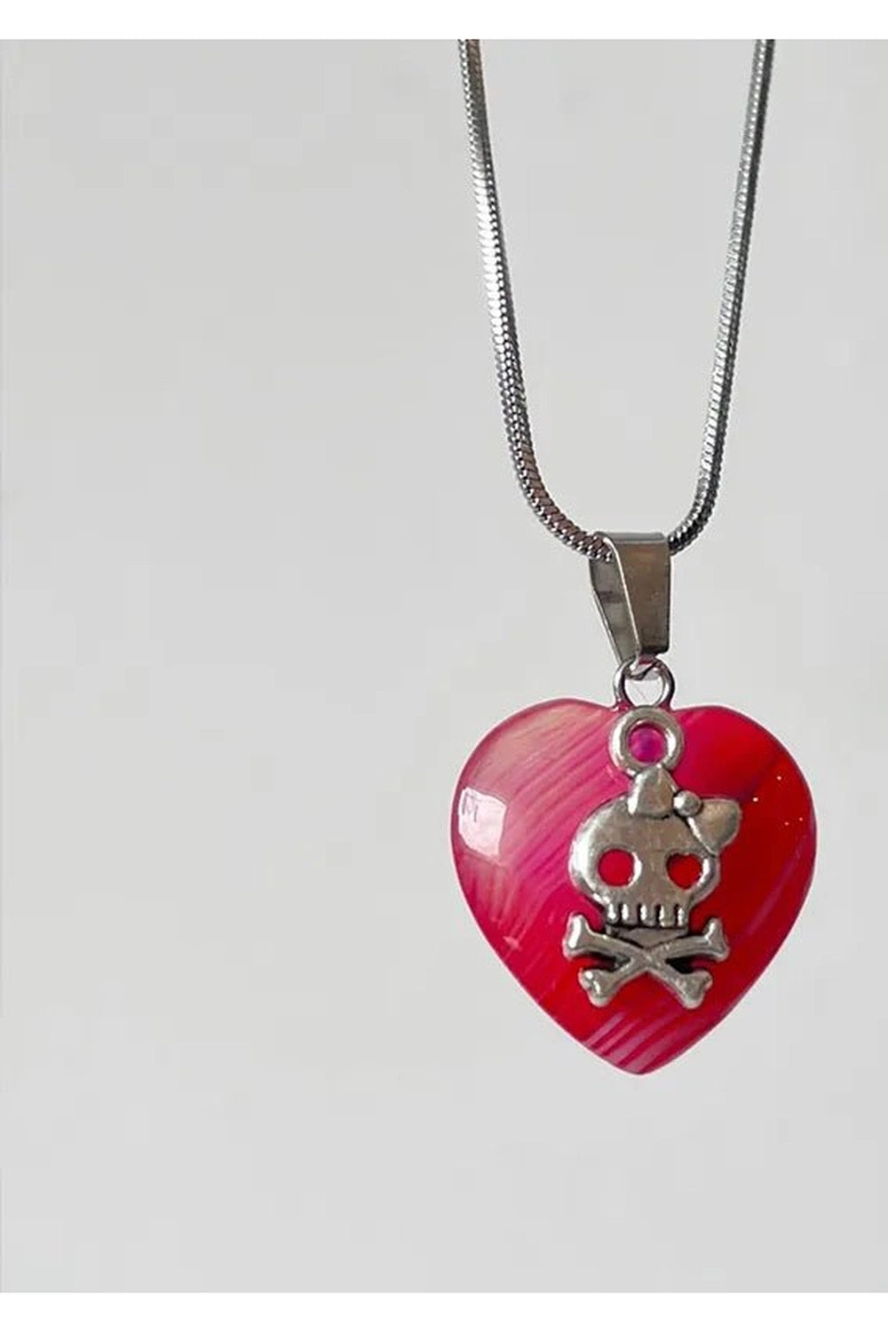 New Style Trends - Alt Punk Skull Heart Pendant Necklace - Outfit Ideas