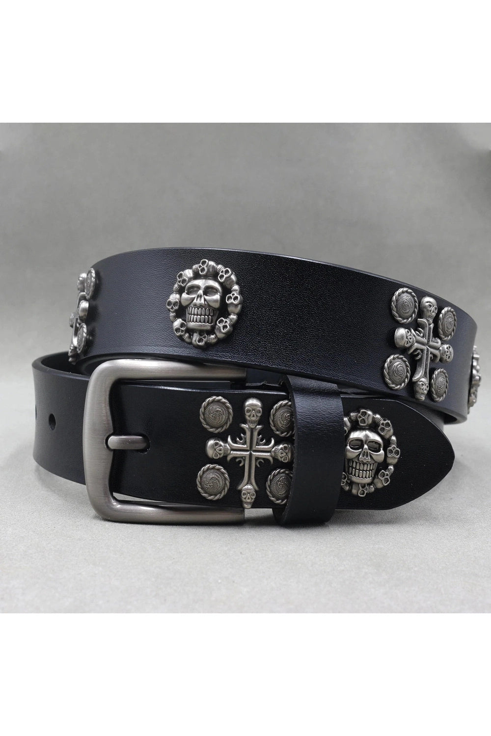 New Style Trends - Alt Skull Emblem Gothic Belt - Outfit Ideas