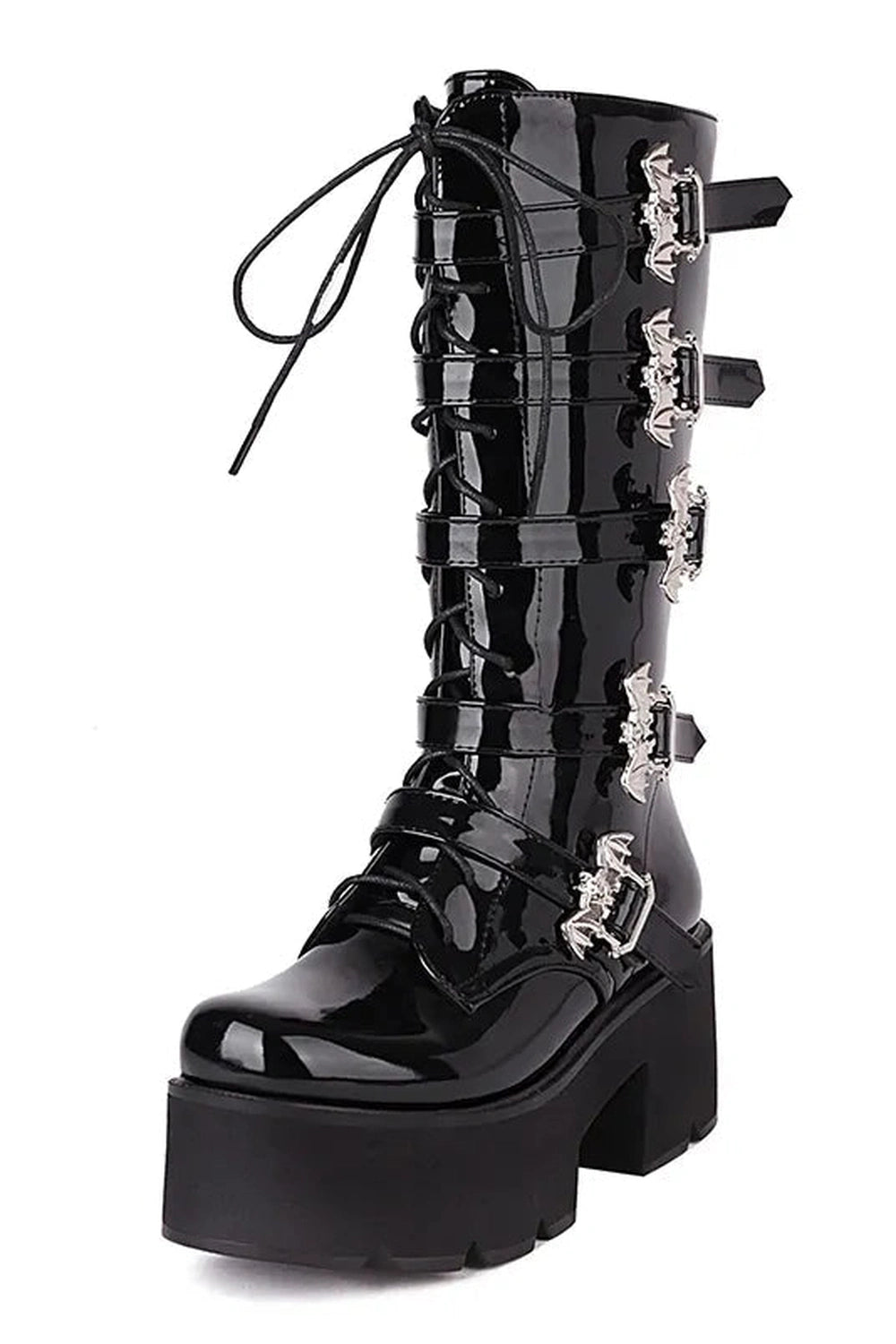New Style Trends - Bat Buckle Alt Gothic Boots - Outfit Ideas