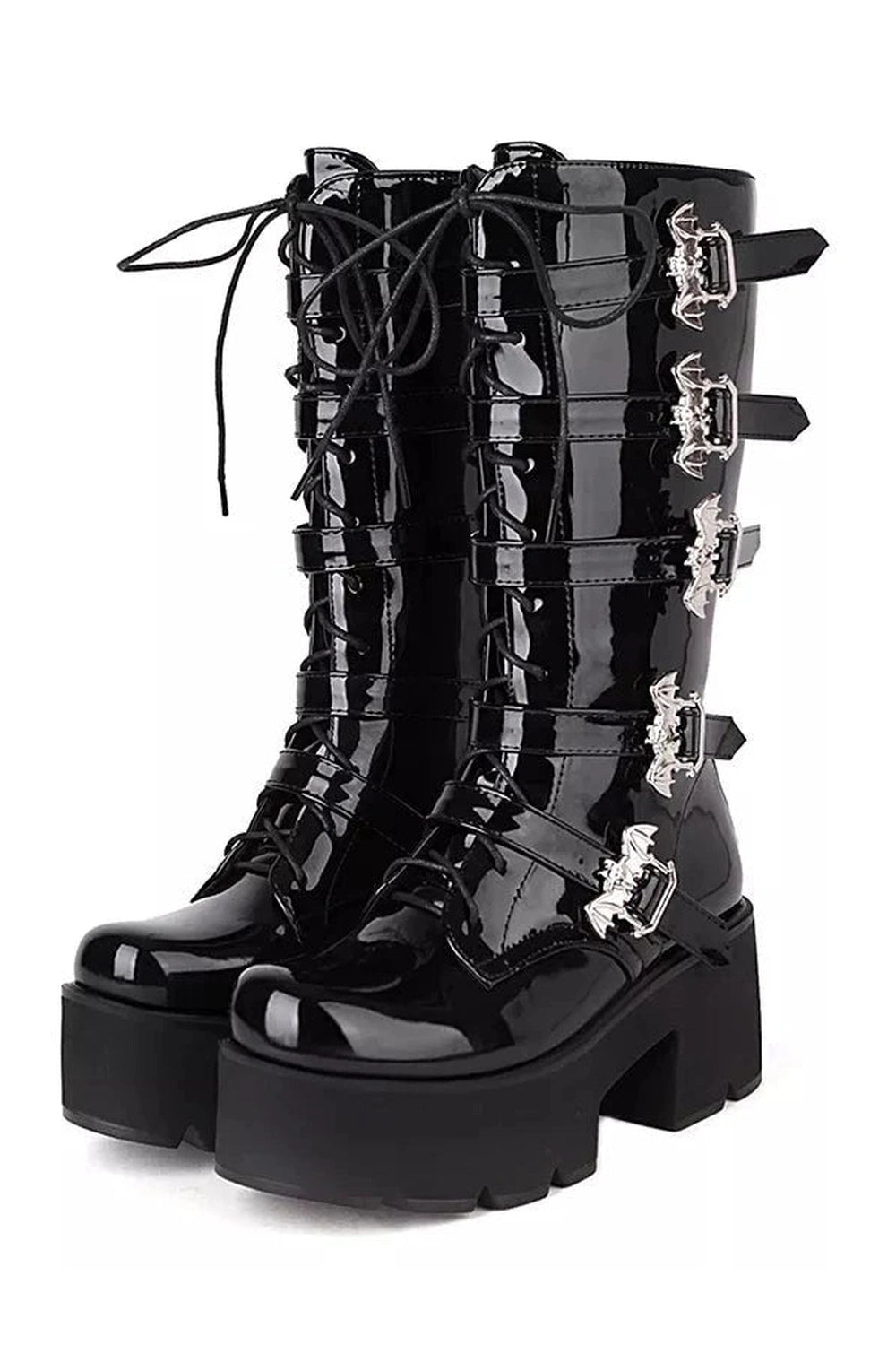 New Style Trends - Bat Buckle Alt Gothic Boots - Outfit Ideas