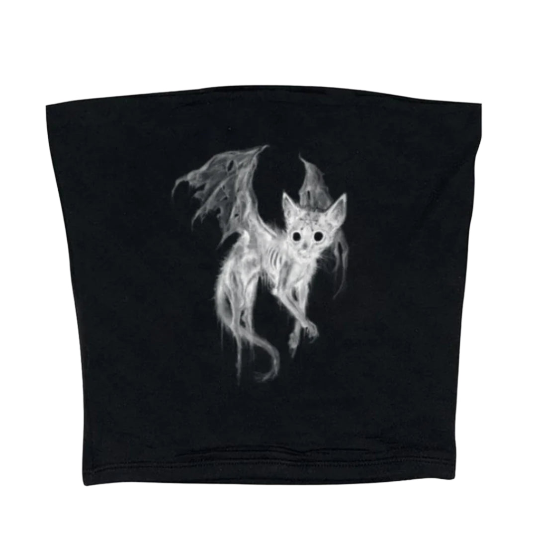 New Style Trends - Bat Cat Alt Goth Horror Top - Outfit Ideas