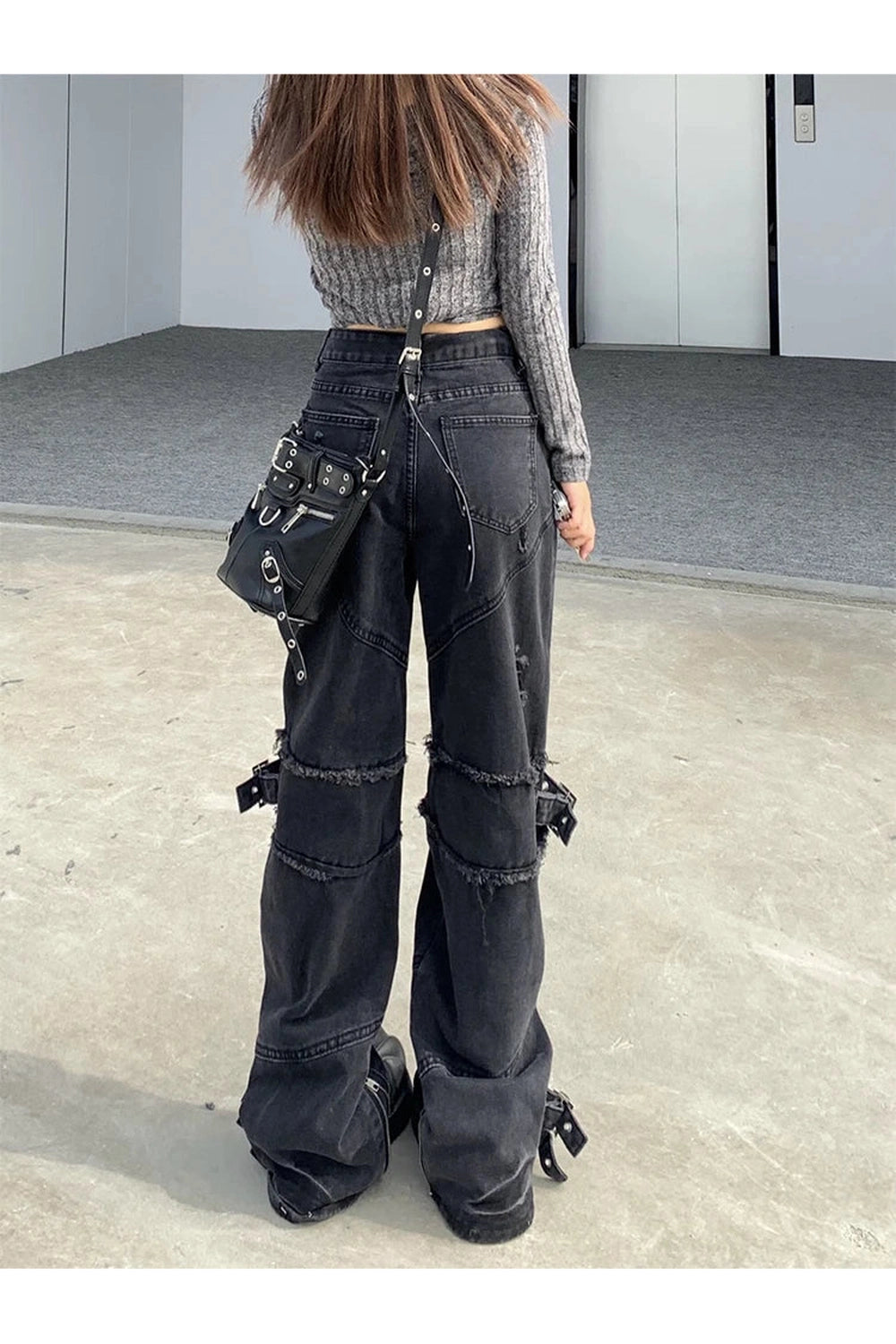 New Style Trends - Black Gothic Y2K Denim Pants - Outfit Ideas