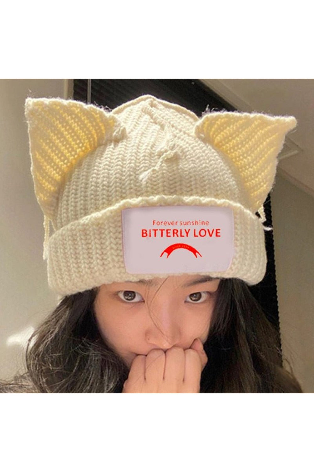 New Style Trends - Cat Ear Knitted Hat 'BITTERLY LOVE' - Outfit Ideas New Style Trends - Cat Ear Knitted Hat 'BITTERLY LOVE' - Outfit Ideas