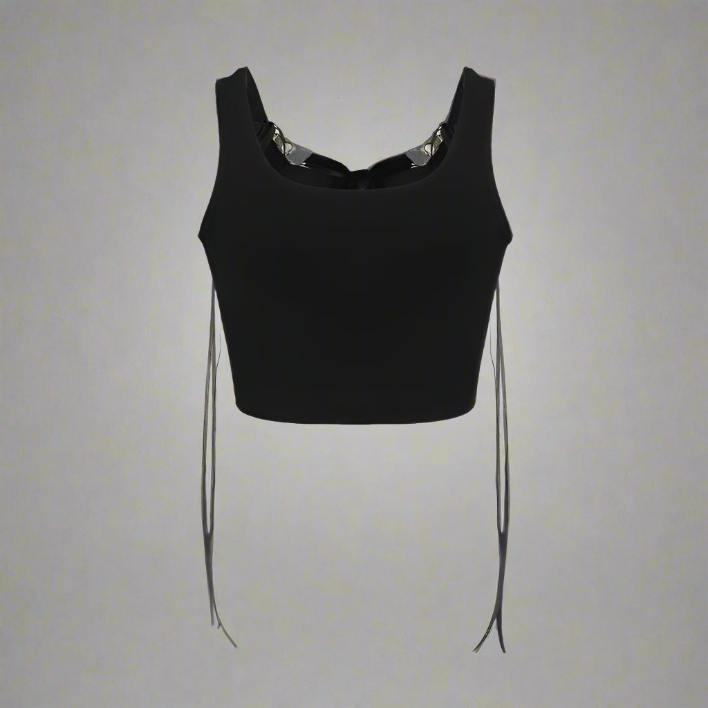New Style Trends - Chain Heart Goth Ribbon Alt Crop Top - Outfit Ideas