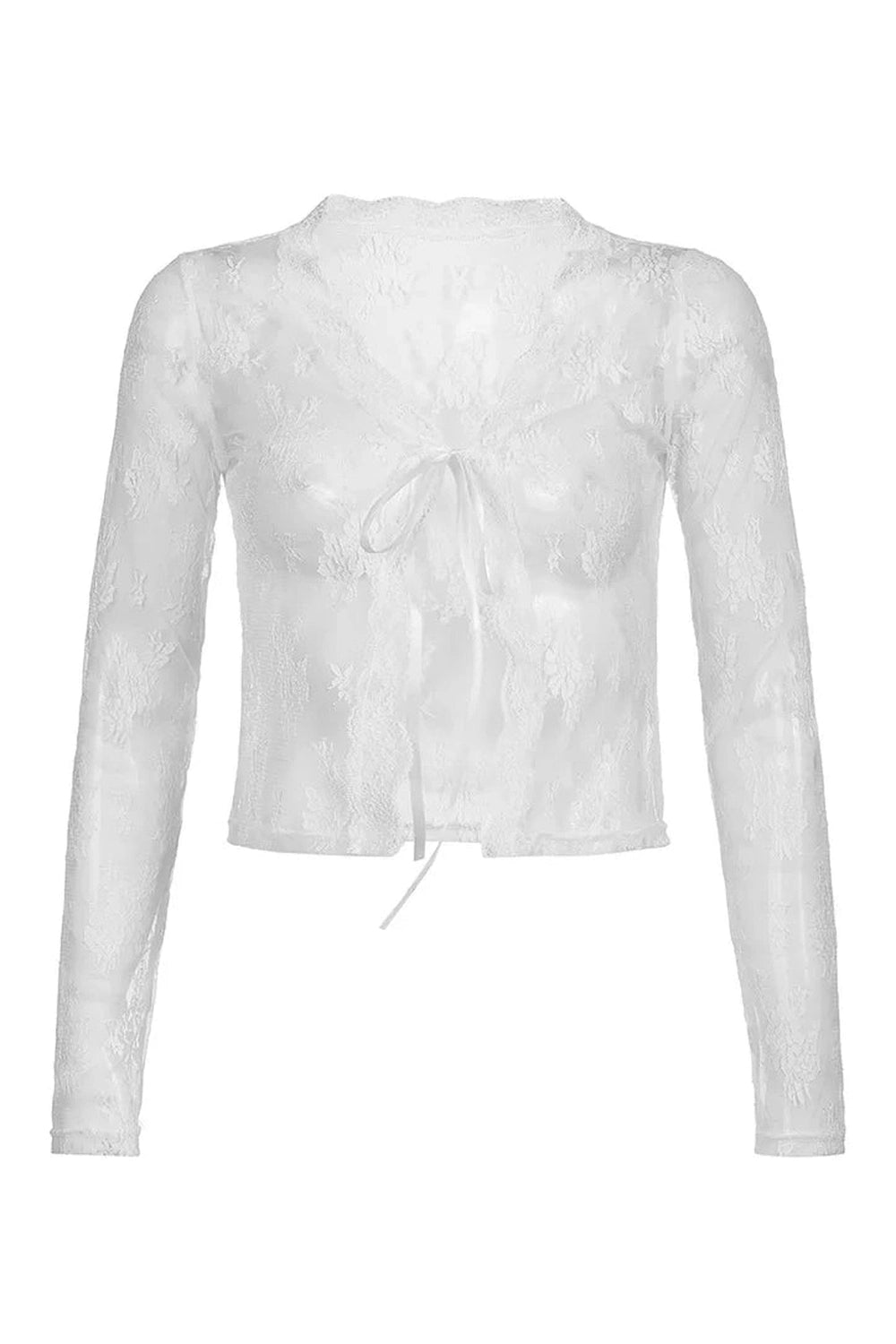 New Style Trends - Coquette See-Through Lace Floral Cardigan - Outfit Ideas