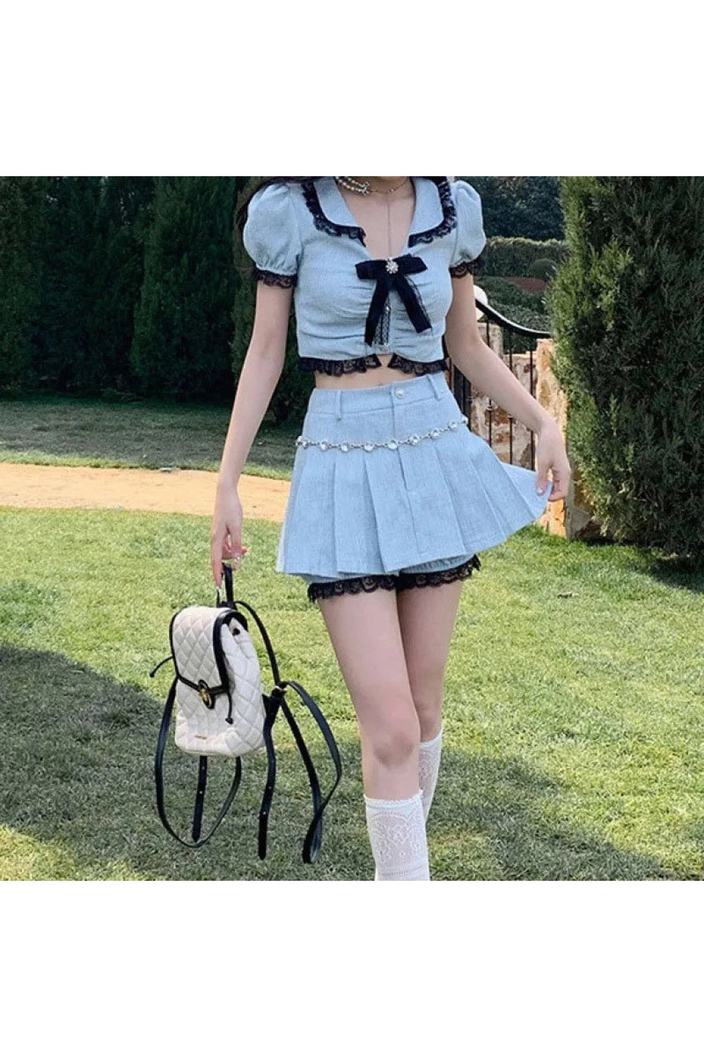 New Style Trends - Coquette Sweet Two Piece Mini Skirt - Outfit Ideas