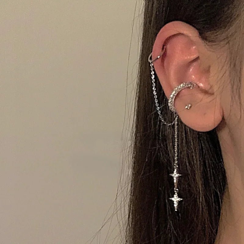 New Style Trends - Cosmic Cross Linked Aesthetic Earrings - Outfit Ideas