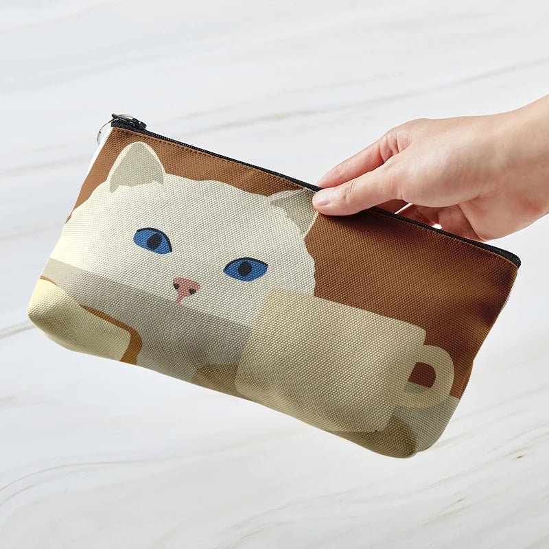 New Style Trends - Cozy Cat Art Aesthetic Makeup Bag - Outfit Ideas