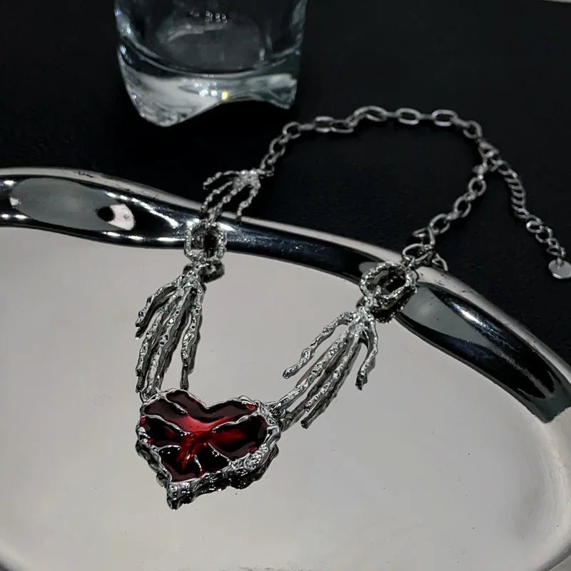 New Style Trends - Crimson Shattered Alt Goth Heart Necklace - Outfit Ideas New Style Trends - Crimson Shattered Alt Goth Heart Necklace - Outfit Ideas
