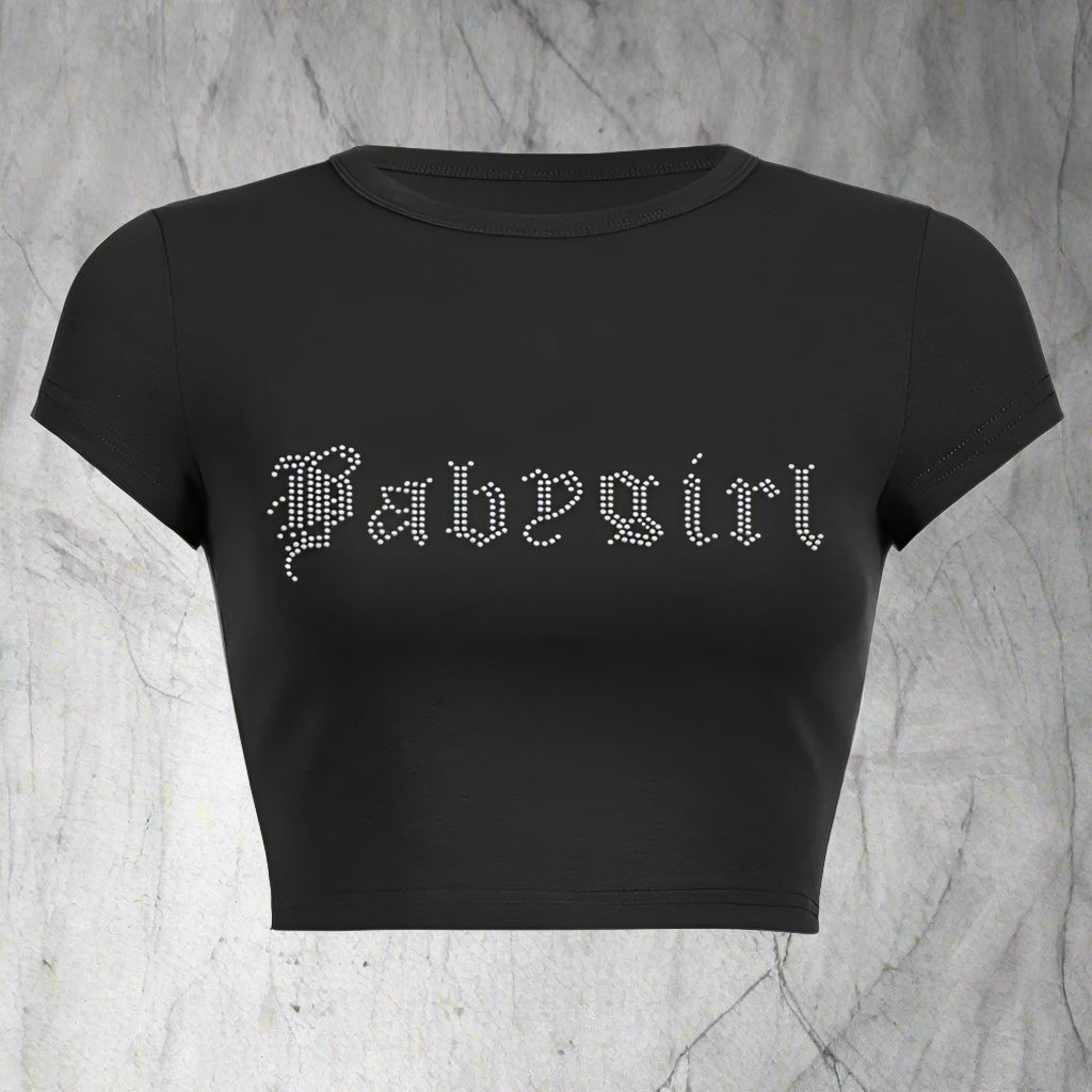 New Style Trends - Crystal Babygirl Graphic Alt Crop Top - Outfit Ideas