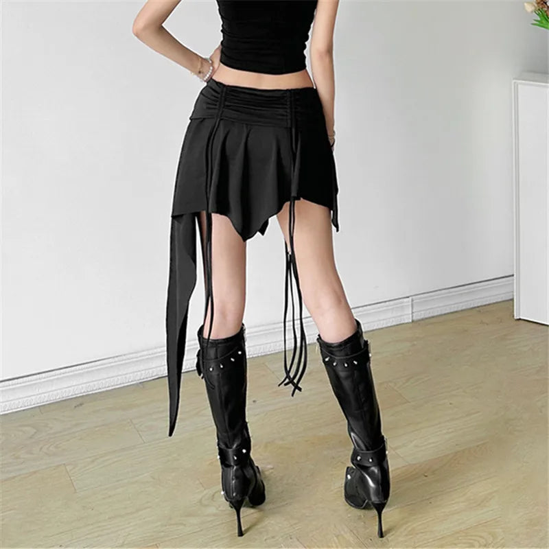 New Style Trends - Dagger Lace-Up Hem Alt Skirt - Outfit Ideas