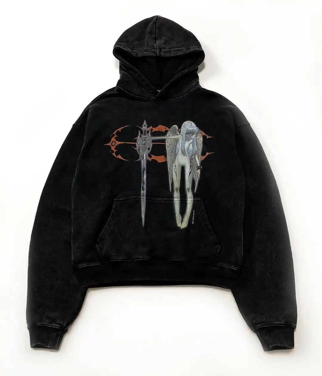 New Style Trends - Dark Angel Sword Graphic Edgy Hoodie - Outfit Ideas