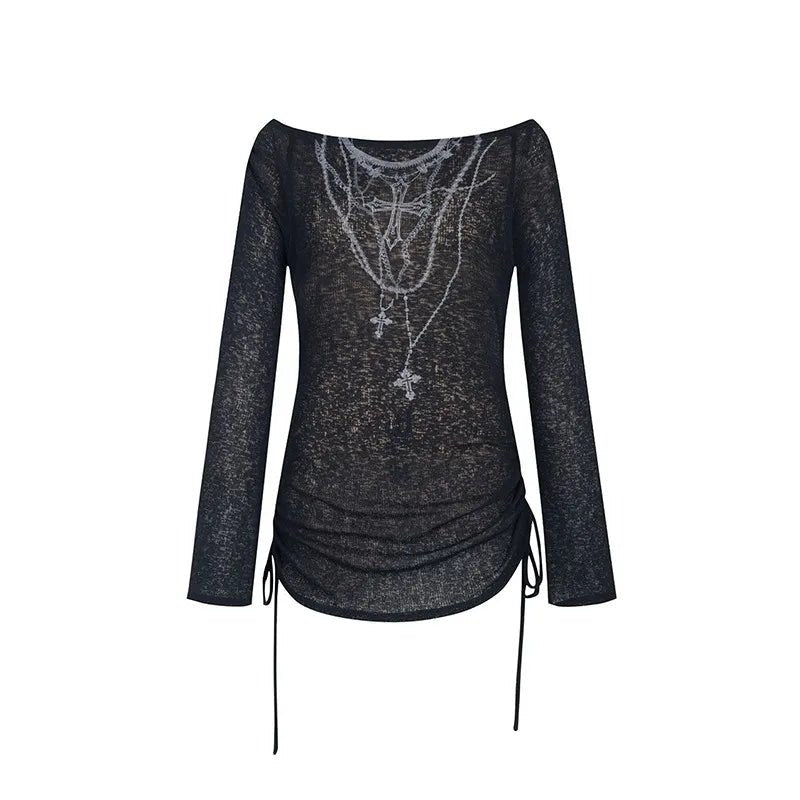 New Style Trends - Dark Crucifix Alt Long Sleeve Top - Outfit Ideas
