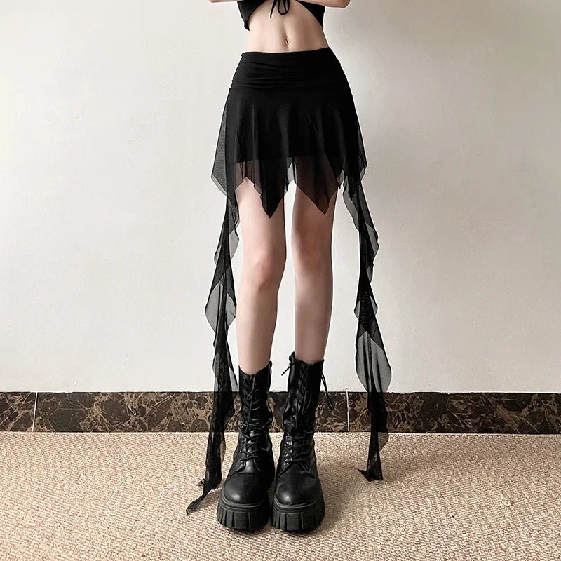 New Style Trends - Dark Enchantment Alt Goth Layered Skirt - Outfit Ideas
