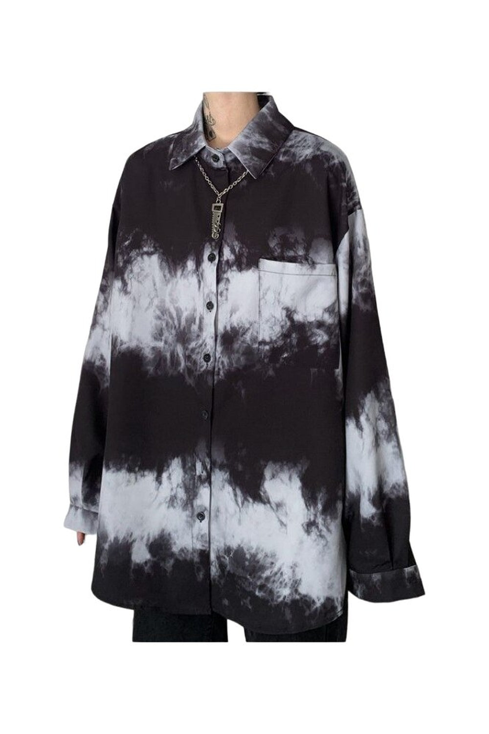 New Style Trends - Dark Tie-dye Alt Edgy Blouse - Outfit Ideas