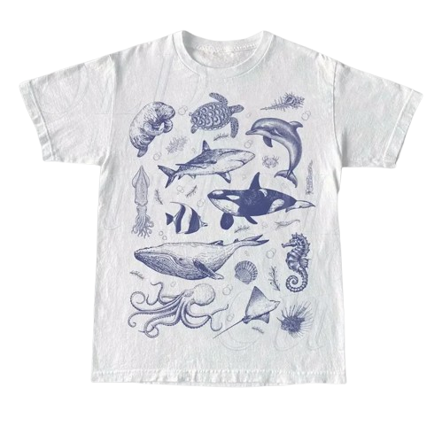 New Style Trends - Deep Sea Sketch Aesthetic T-Shirt - Outfit Ideas