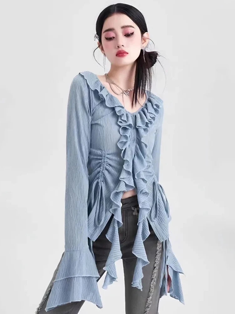 New Style Trends - Dream Flare Ruffle Coquette Blouse - Outfit Ideas