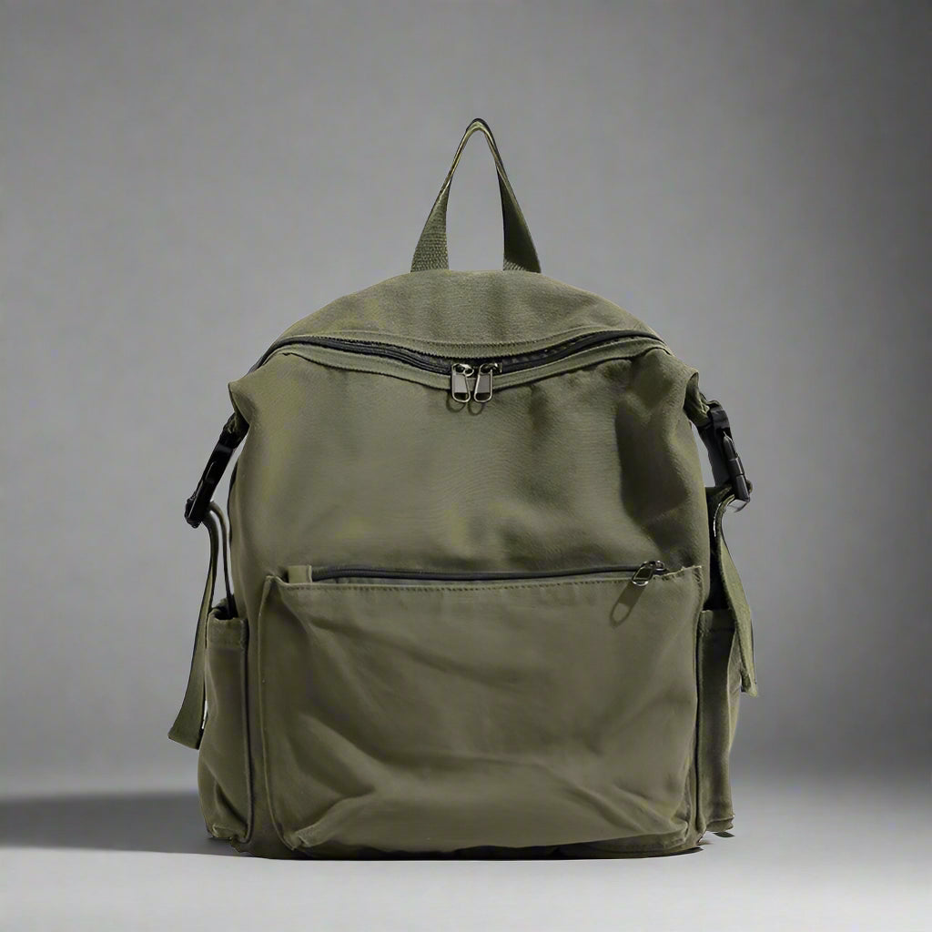 New Style Trends - Dusty Plum Canvas Retro Backpack - Outfit Ideas