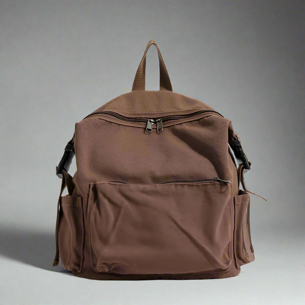 New Style Trends - Dusty Plum Canvas Retro Backpack - Outfit Ideas